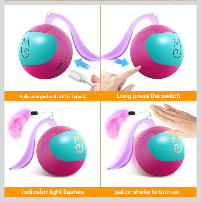 Zestaw interaktywnych piłek Migipaws dla kotów