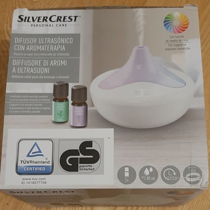Difusor ultrasónico  com aromaterapia SilverCrest