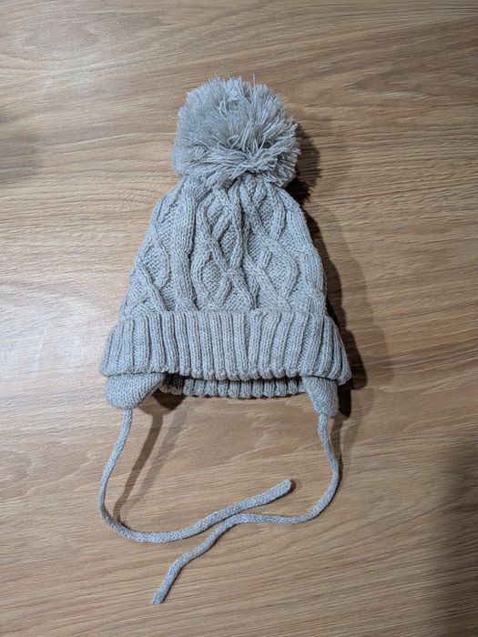 2 czapki zimowe 36/38, dla noworodka