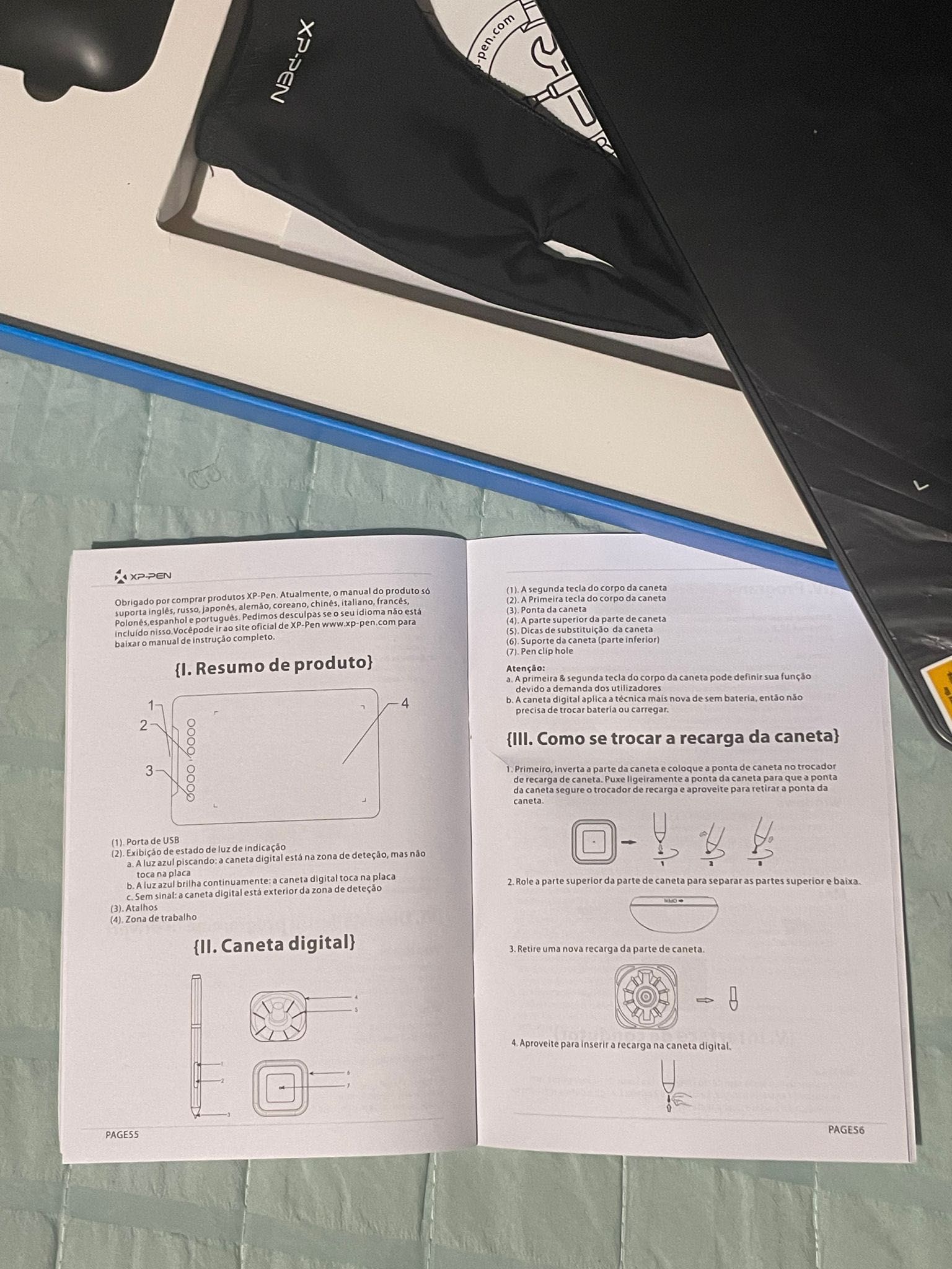 XPPen Tablet gráfico desenho digital com lápis - (Descrição!)