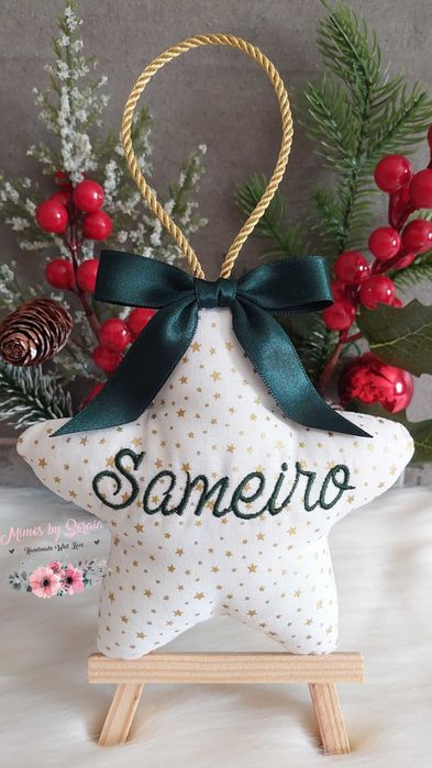 Estrela de Natal bordada - Personalizado