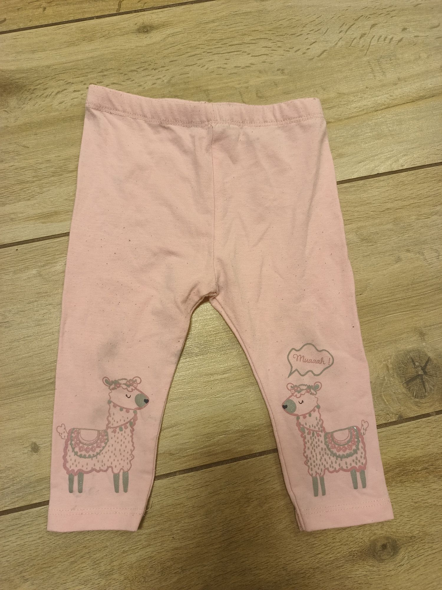 Dziewczęce niemowlęce spodnie legginsy z alpaką 6-9 miesięcy