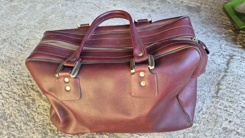 Duża stara torba podróżna PRL