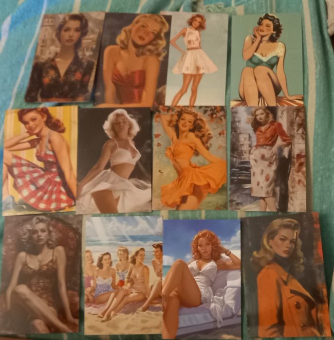 Листівки вінтажні дівчата пін ап еротіка