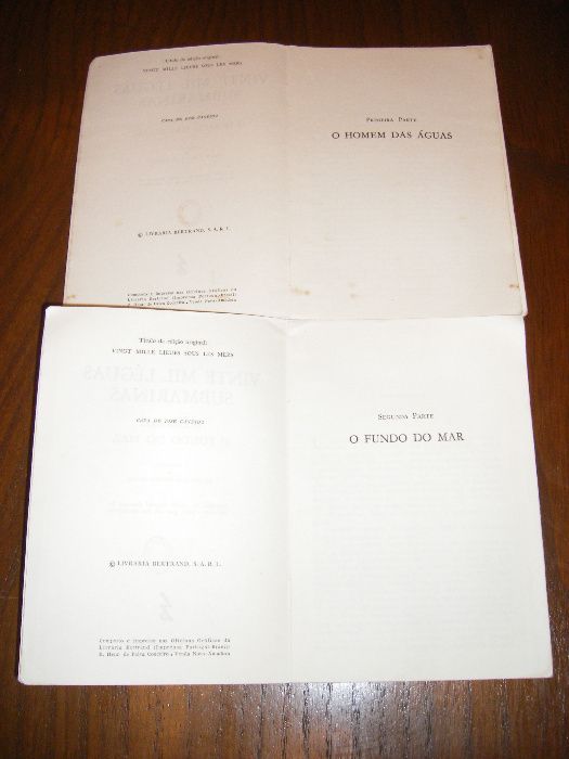 Livros 20000 léguas submarinas, de Júlio Verne, Ed. Livraria Bertrand