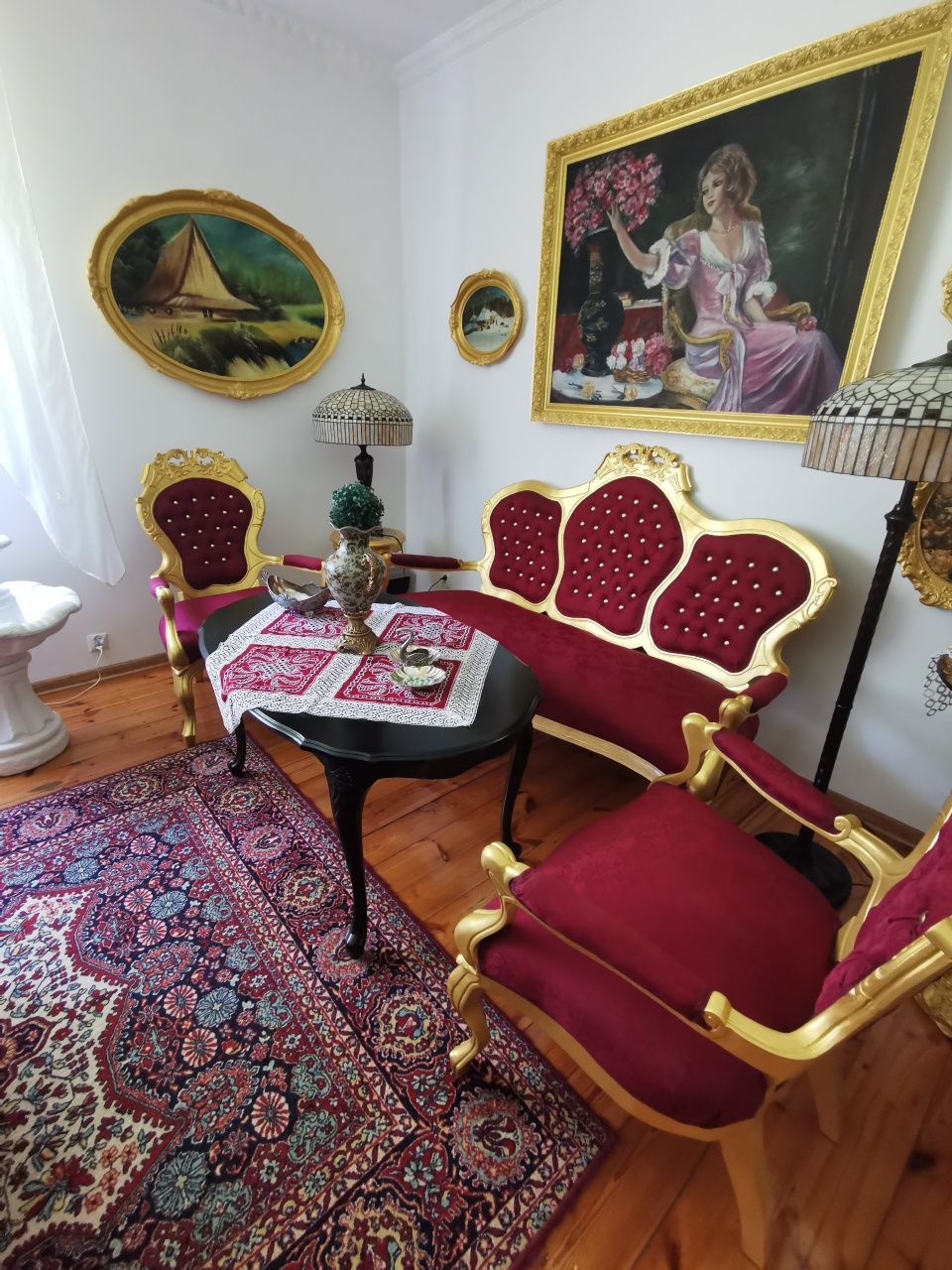 Zestaw/komplet pałacowy sofa, foteleLudwik
