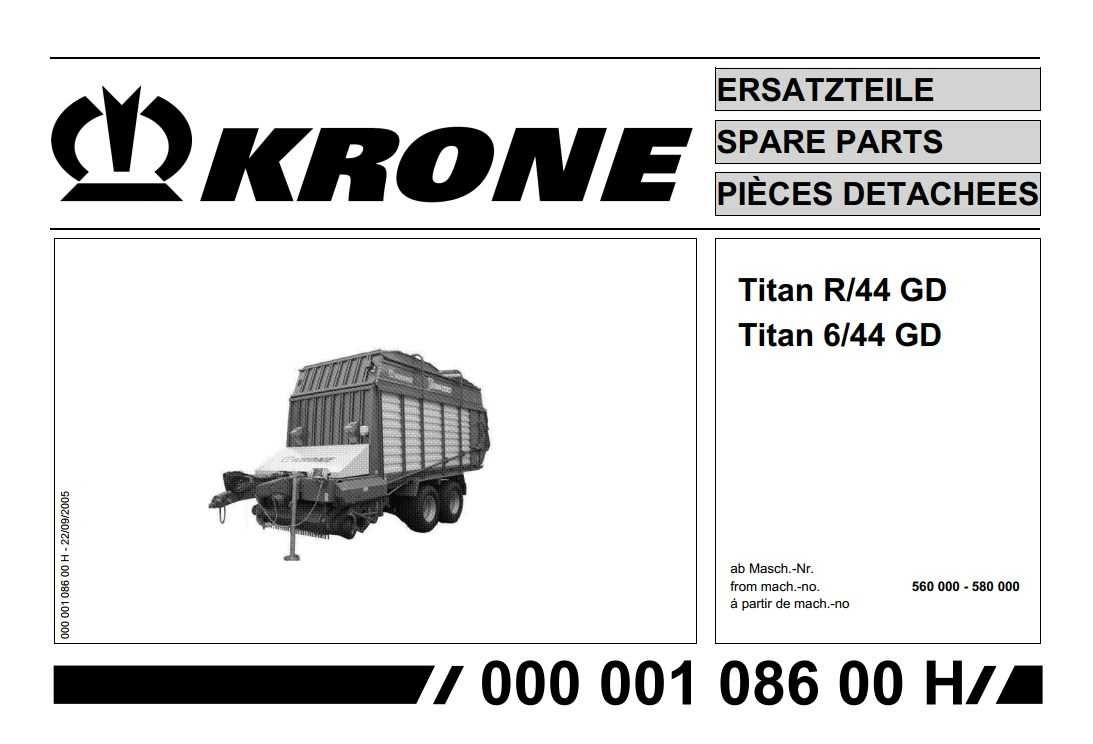 Katalog części  KRONE TITAN R/44 GD, TITAN 6/44 DG