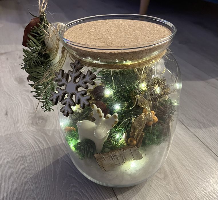 Świateczny las w szkle