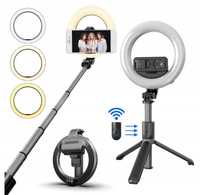 Lampa pierścieniowa selfie stick LED tripod statyw