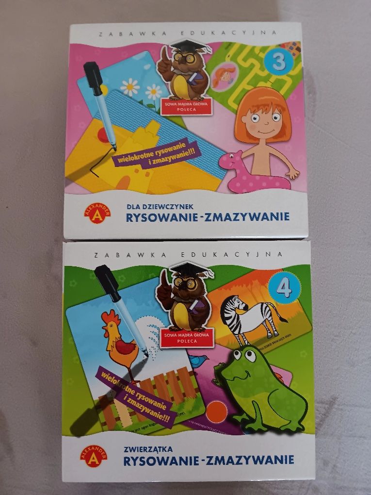 Rysowanie zmazywanie zwierzątka i dziewczynka zabawka edukacyjna