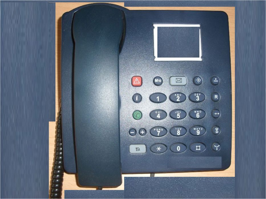 Telefone analógico Elotécnico IXT Modelo 264014. Cor Creme e Cor azul.