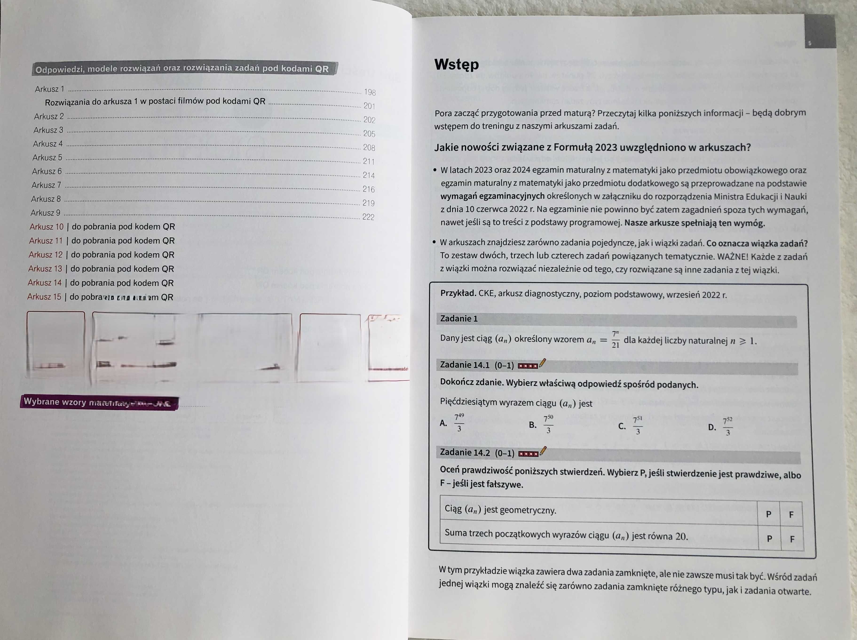 Arkusze maturalne Nowa teraz  matura. Matematyka poziom podst.2024
