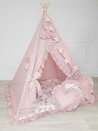 Różowy namiot z falbankami, domek, tipi, wigwam VITKAME - LILIE