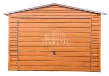 GARAŻ BLASZANY 3,5m x 6m dwuspad - Brama + drzwi - dąb TS226 3,5x6