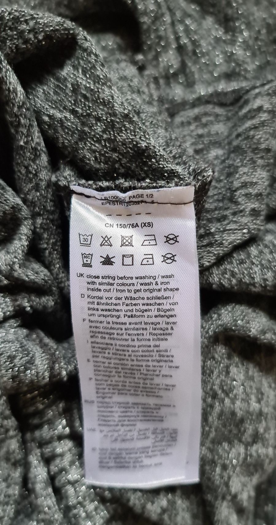Bluzka z długim rękawem, oversize, szara ze srebrną nitką, EDC Esprit