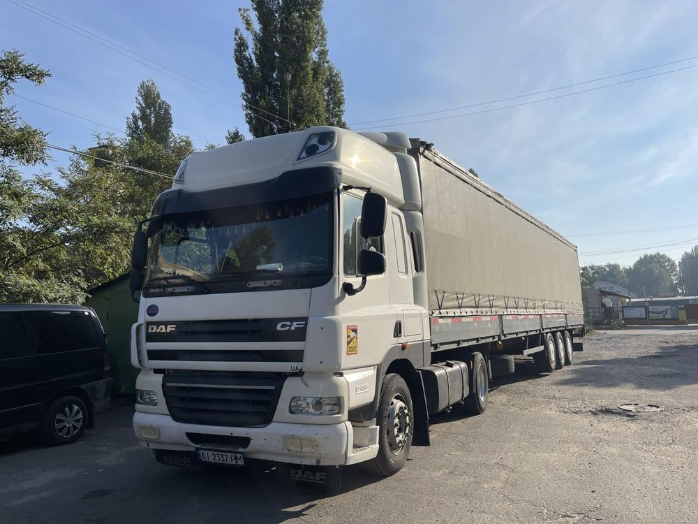 Тягач Фура та причеп тент DAF FT CF 85 автопоїзд тент 2009 Євро 5