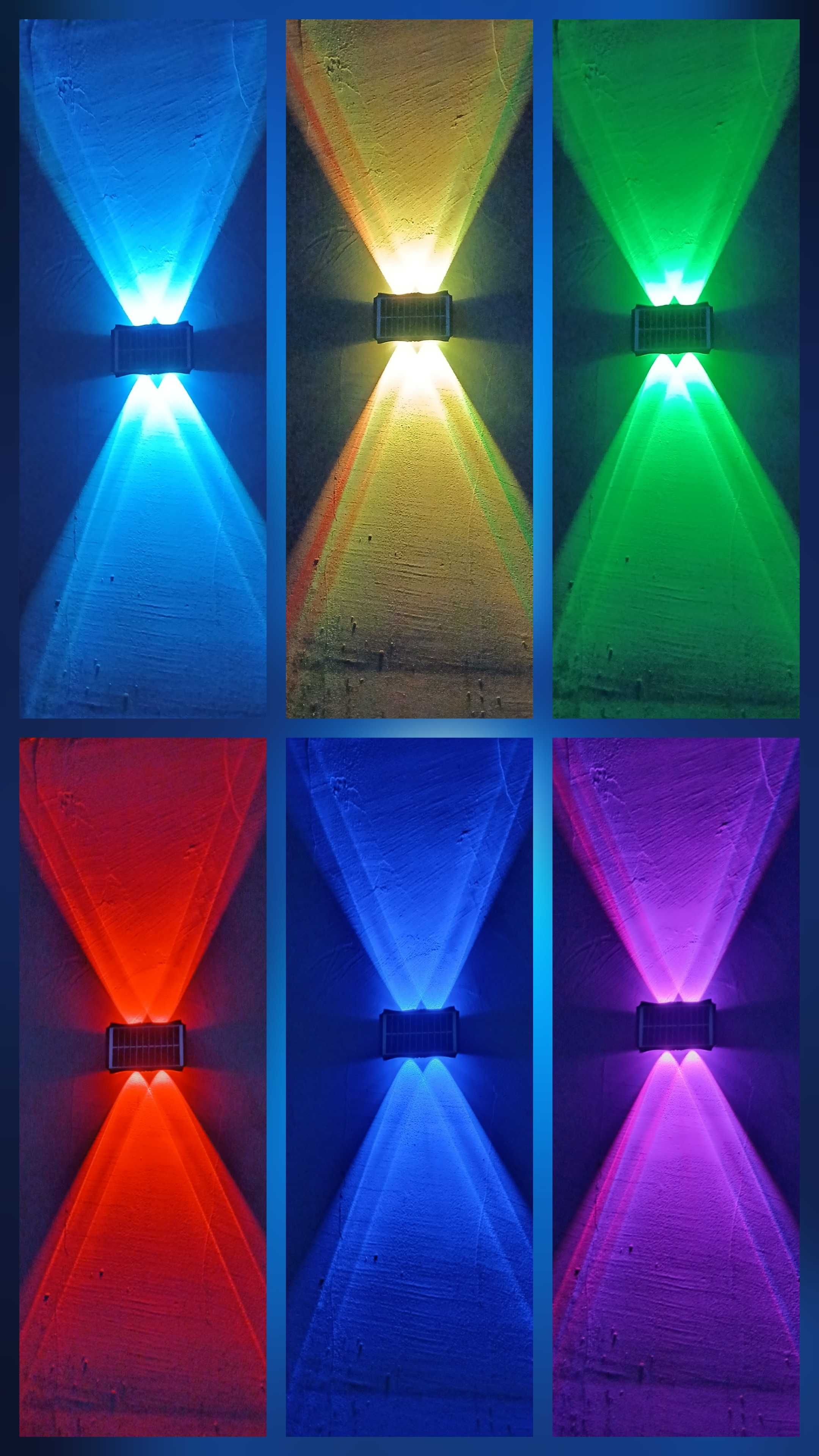 Lampa solarna na elewację,  balkon, kolory