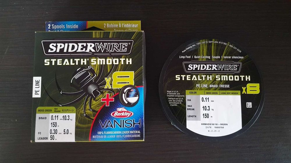 Plecionka SpiderWire Smooth 8 Zielona 150m 0,11 i Fluorocarbon 0,30mm