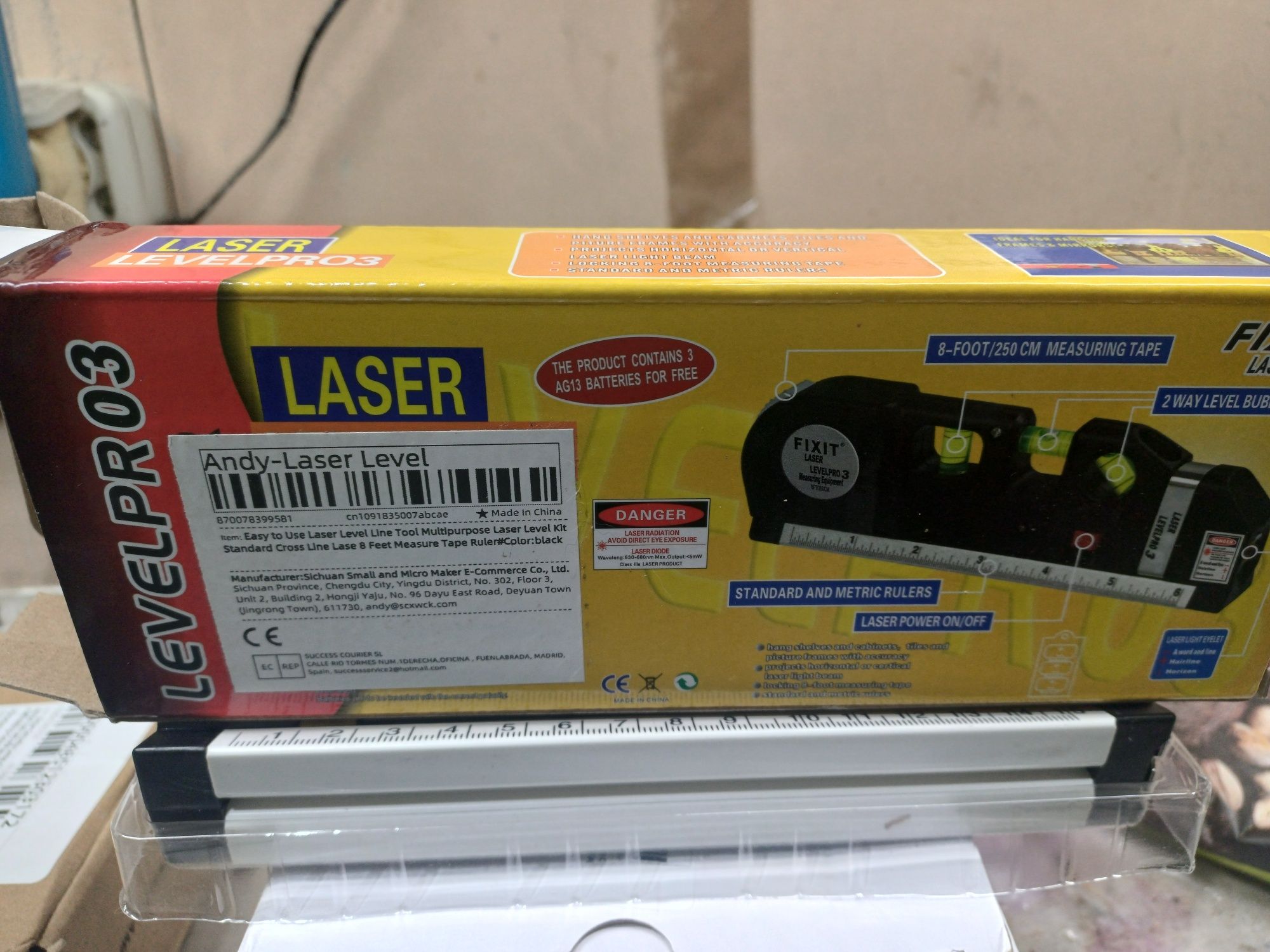 Лазерний рівень із вбудованою рулеткою Laser Level Pro 3