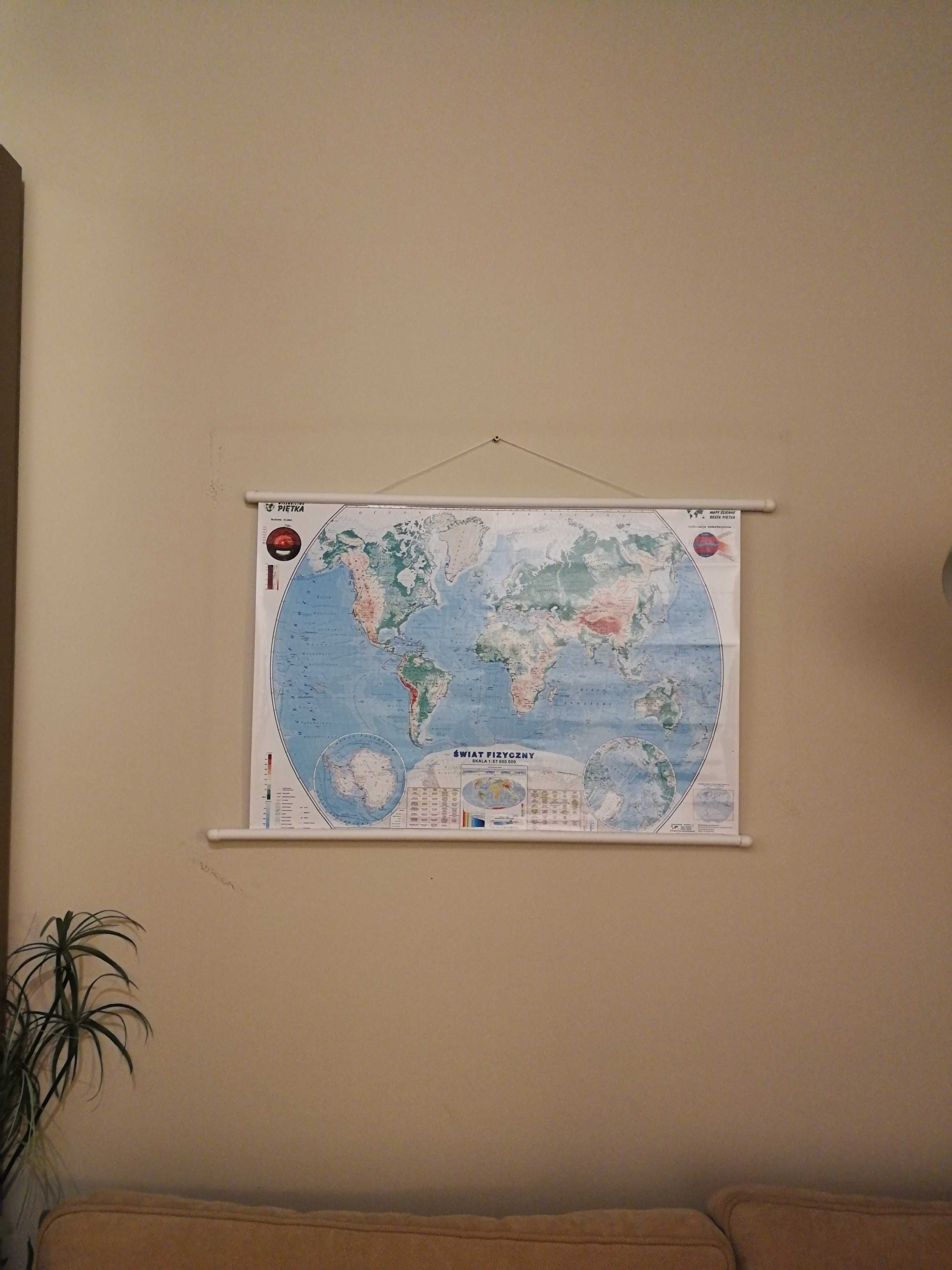 Mapa świata do pokoju dziecięcego nauka