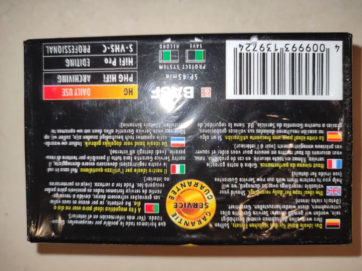 Kaseta VHS BASF HG 45 do kamery video