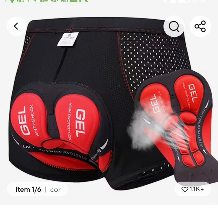 Calções ciclista L