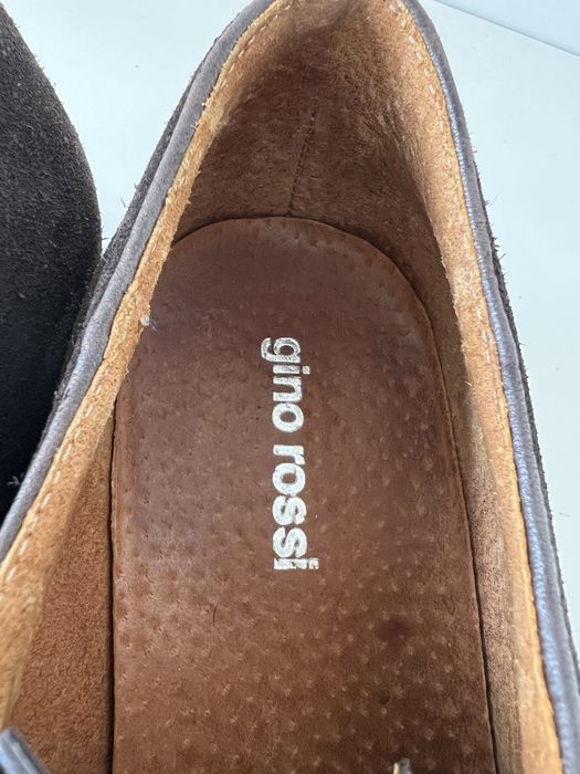 Brązowe skórzane zamszowe półbuty Gino Rossi