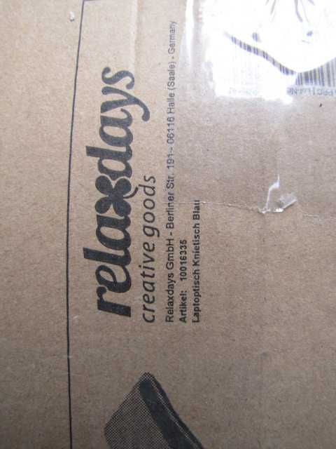 Relaxdays stolik do komputera poduszka na kolana pod laptopa niebieska