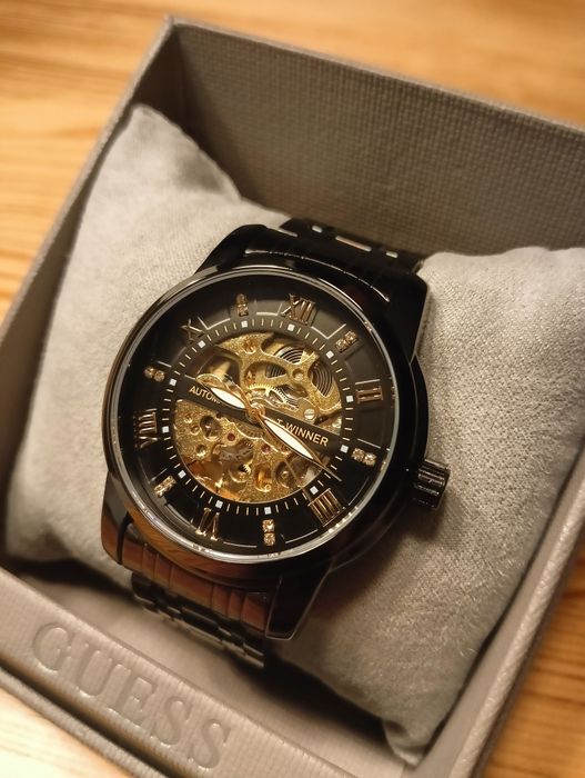 Luksusowy zegarek męski  Automatic Złoto & Czerń – Elegancja i Styl!