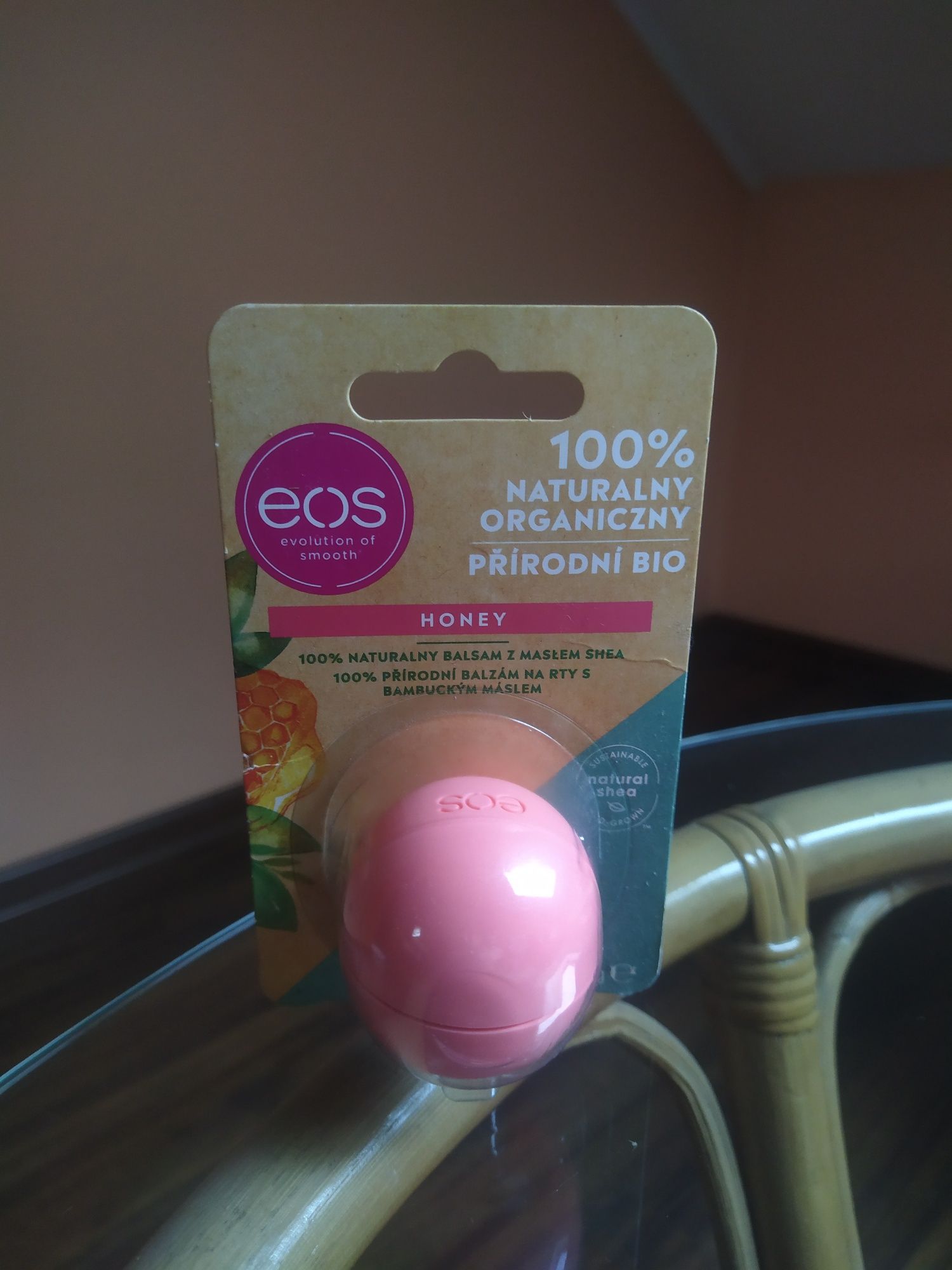 Eos balsam do ust nowy organic honey miodowy 
Nowy balsam do ust marki