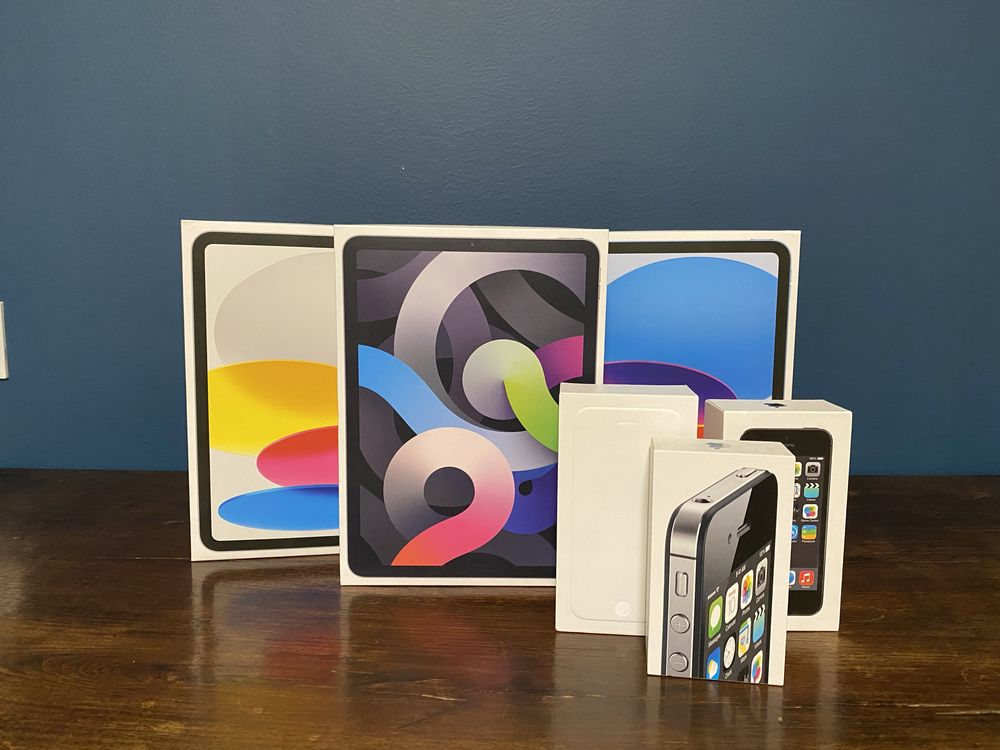 Caixas Apple iPhone iPads