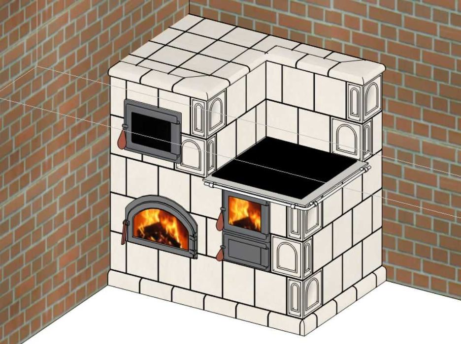 Kuchnia kaflowa komplet