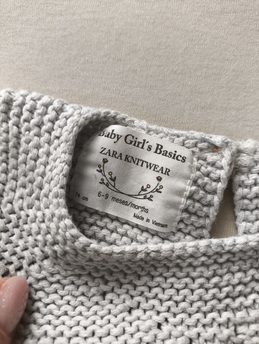 Bawełniany Sweterek sweter pleciony r.74