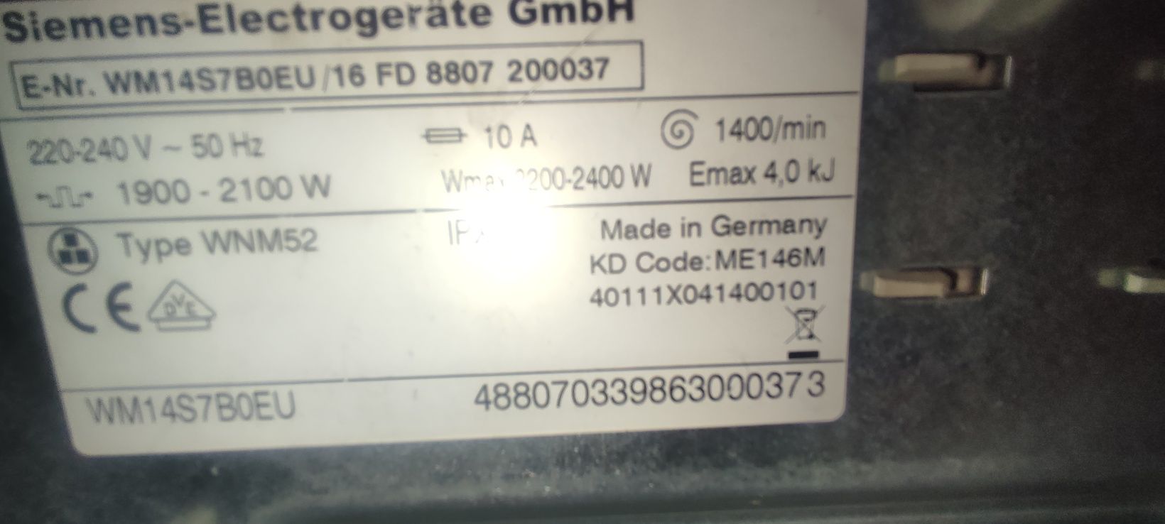Pralka Siemens S14-7B