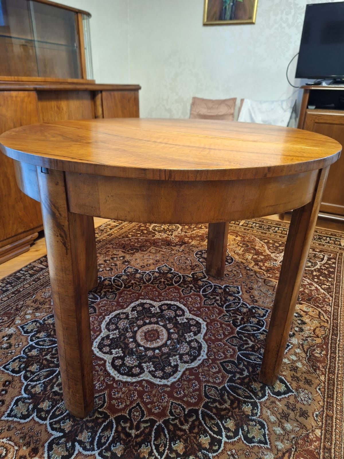 Unikalny zestaw w stylu Art Deco - kredens, komoda, stół  (lata 40-60)