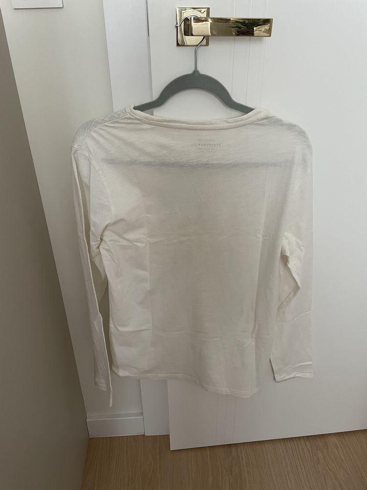 Kremowy longsleeve, koszulka męska Reserved S