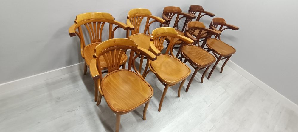 Krzesła gięte Thonet Fameg Radomsko z podłokietnikiem 30szt