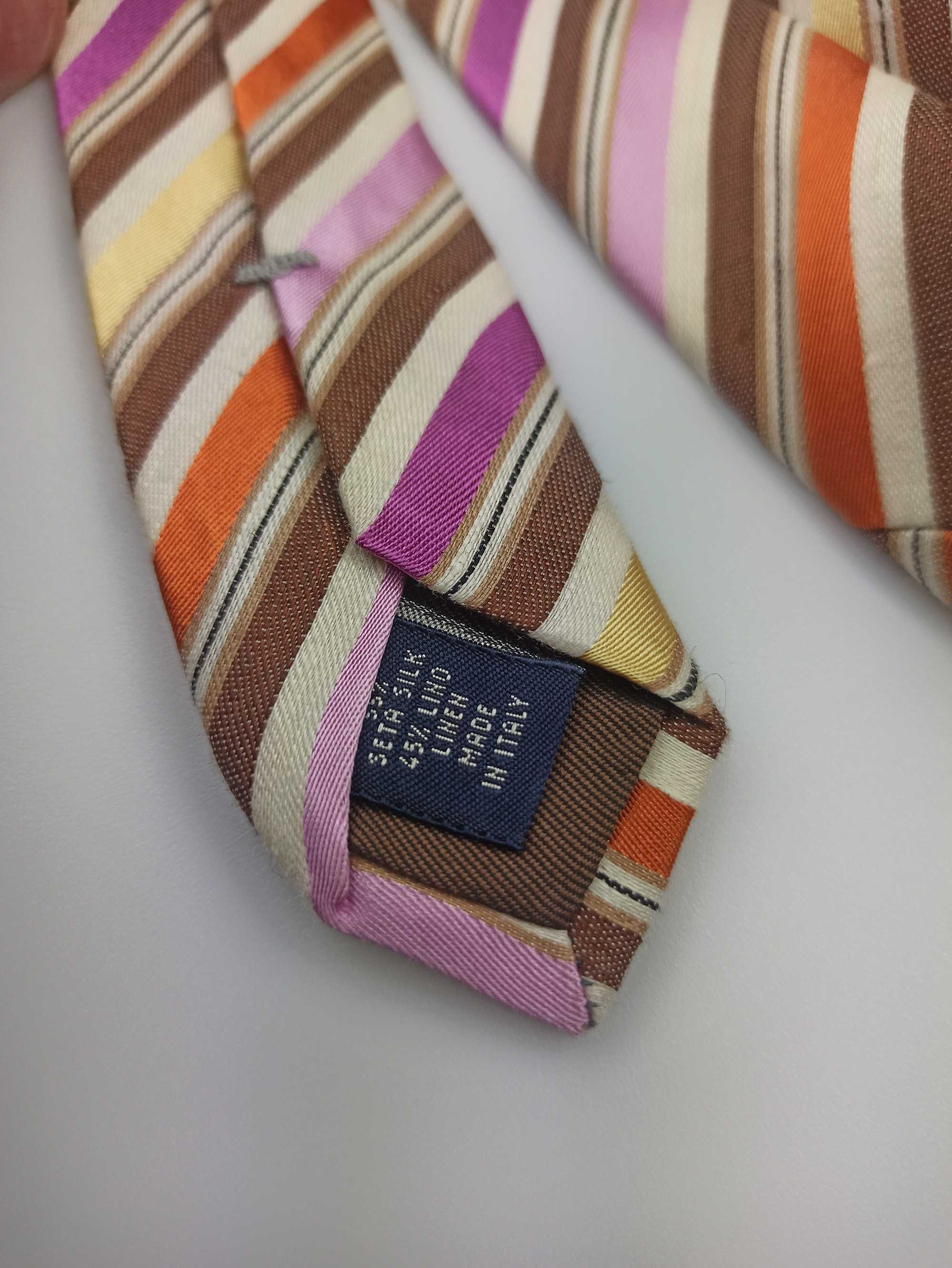 Altea Milano jedwabny krawat w paski f25