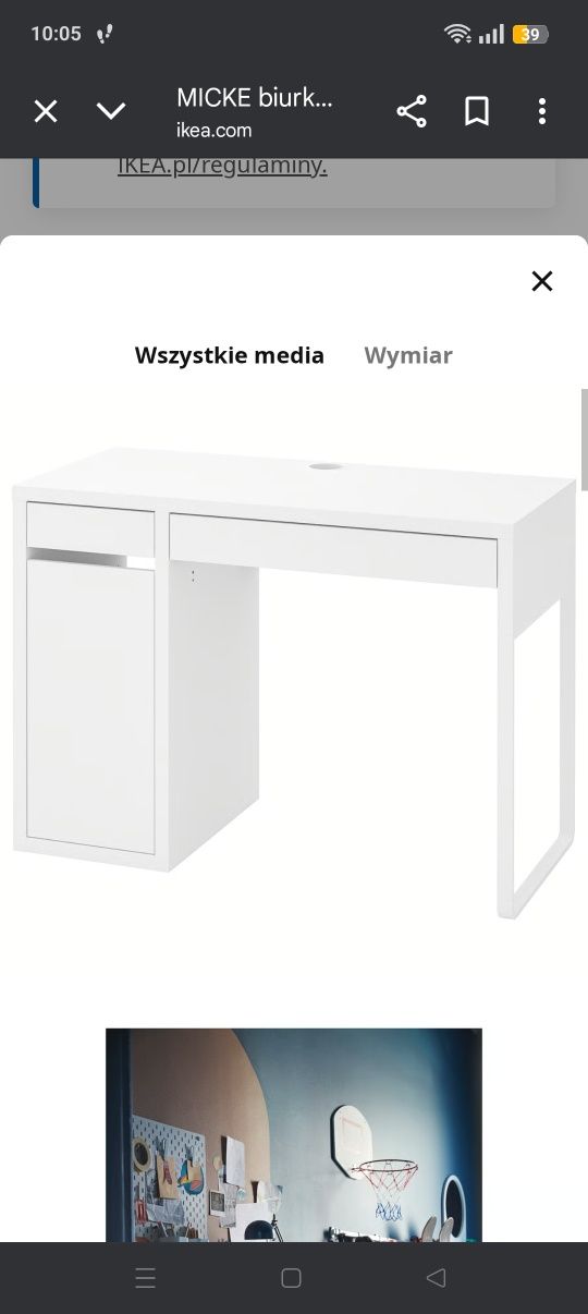 Biurko Ikea MICKE używane 3 lata