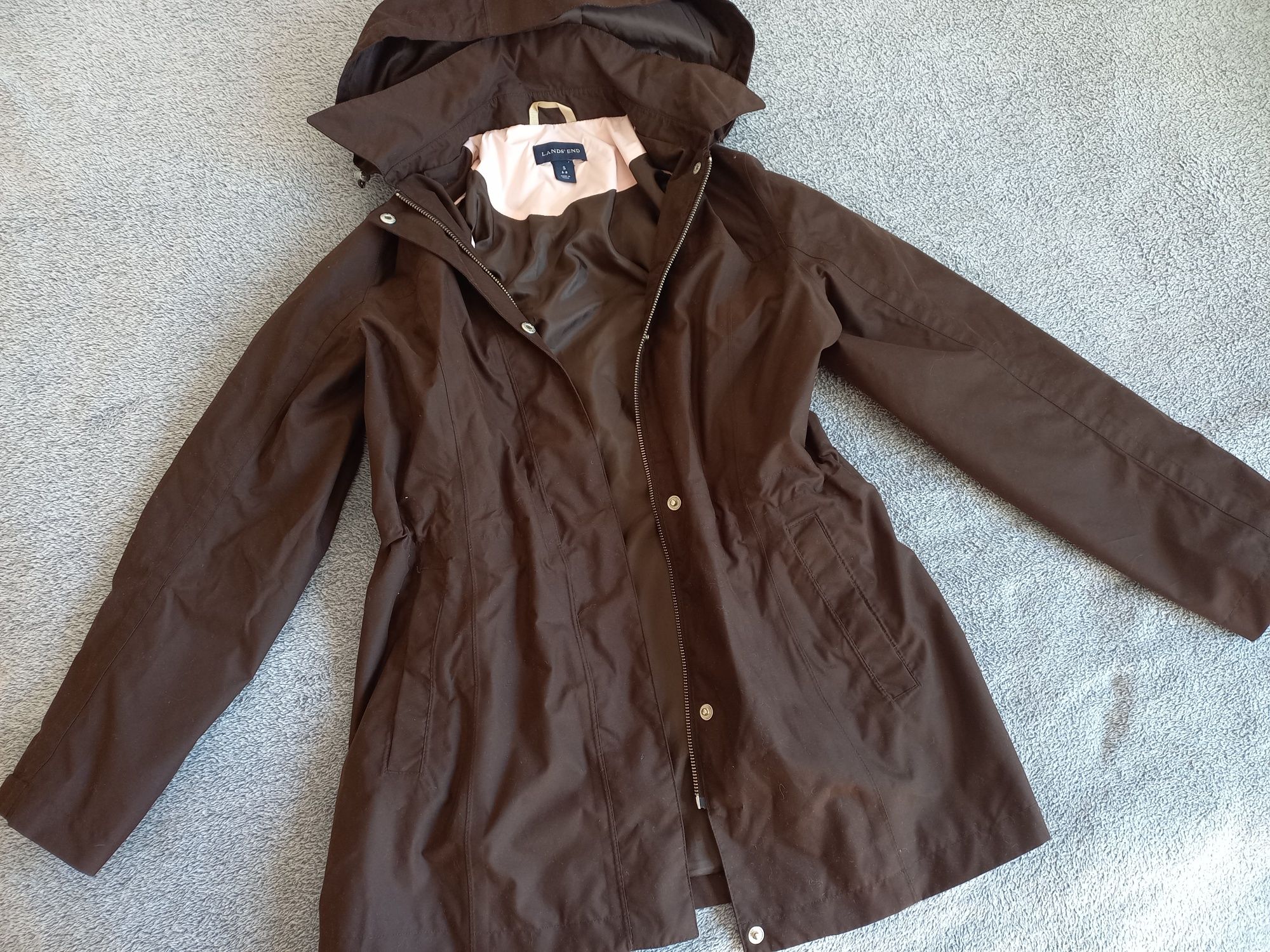 Lands'End czekoladowa parka S M