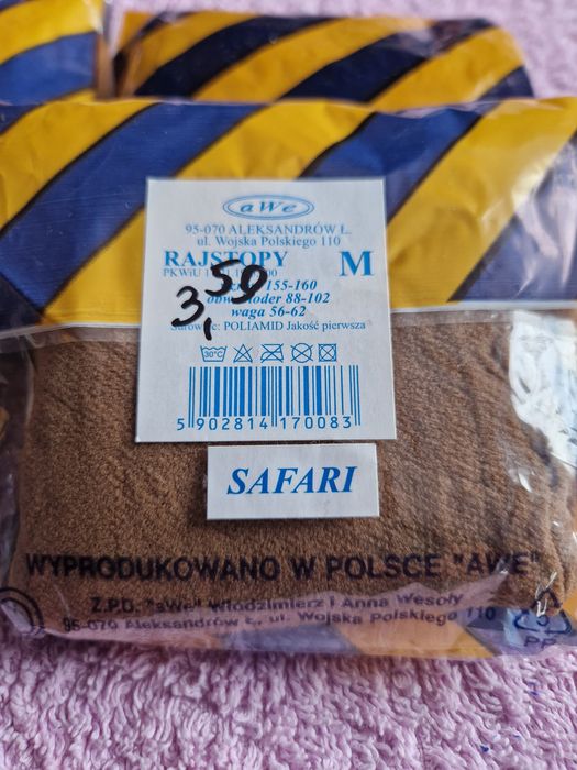 Rajstopy damskie gładkie rozmiar M zestaw 4 pary produkt polski