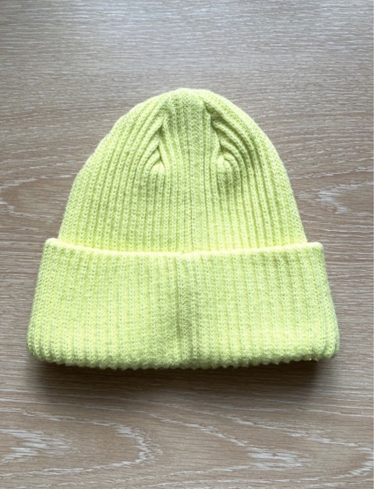 Czapka beanie l’eternite H&M limonkowa zimowa ciepła