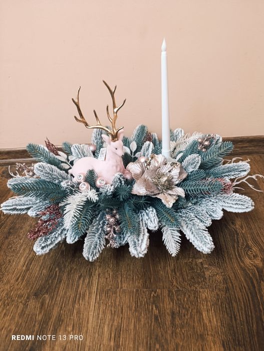 Новорічна композиція. Декор різдвяний. Підсвічник.