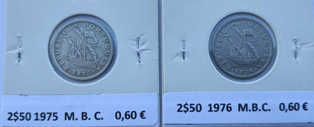14 Moedas da 2⁰ República Portuguesa de 2,50 escudos Níquel