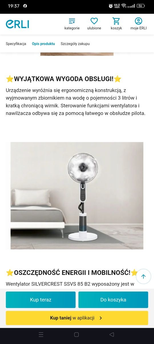 Mgiełka wentylator