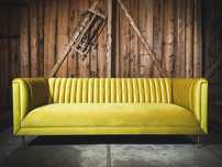 Sofa Kanapa Na Wymiar Chelsea Musztardowa Żółta Retro PRL