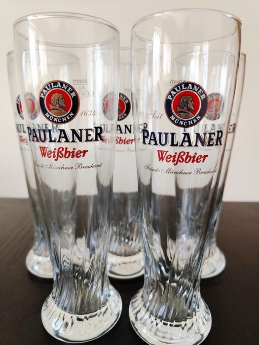 Lote de 5 Copos de Cerveja - Paulaner (Novos - 50 Cl)