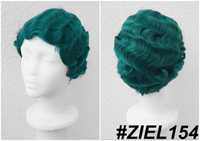 Krótka zielona falowana peruka lata 20ste 30ste wig cosplay