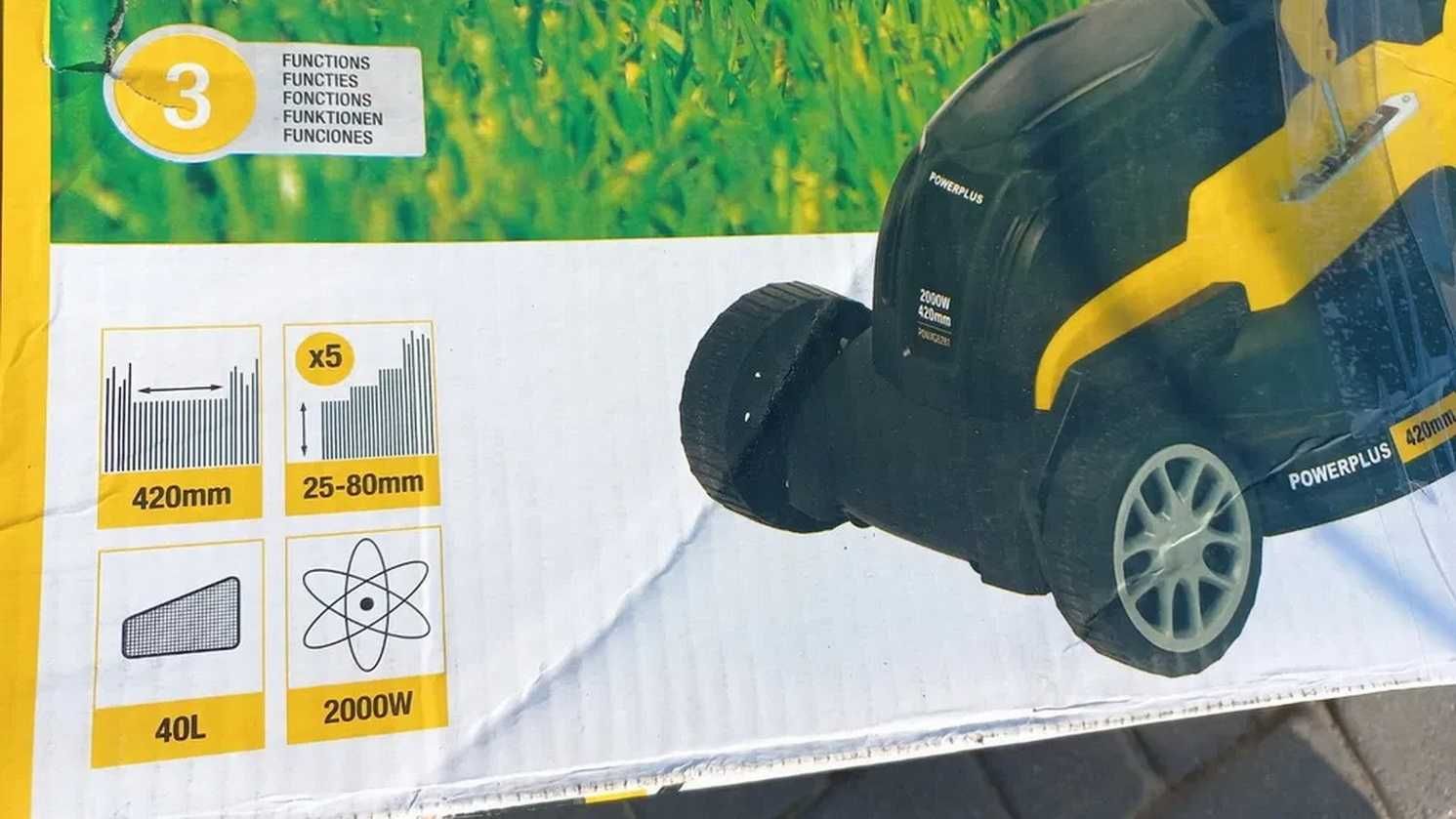 Топ продаж! Електрична газонокосарка 2000 Вт Powerplus Газонокосилка