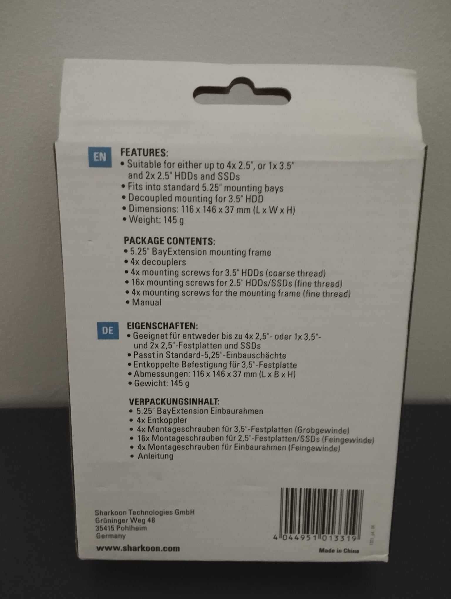 Adapter Sharkoon BayExtension 5.25 na 4x2.5 / 2x2.5+1x3.5